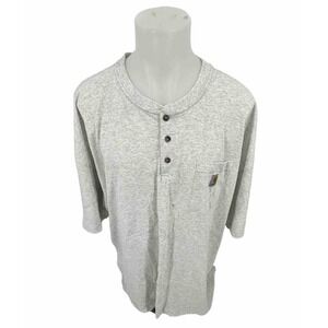 Carhartt Men Size 4XL Henley Short Sleeved Workwear Pullover Tee T-Shirt X18v